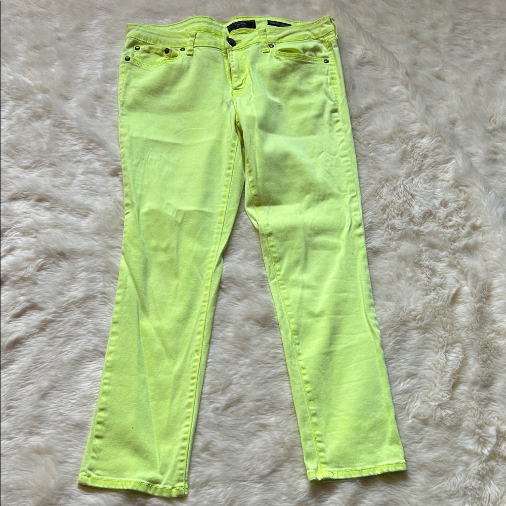 Forever 21 Bright Yellow Straight Leg Jeans